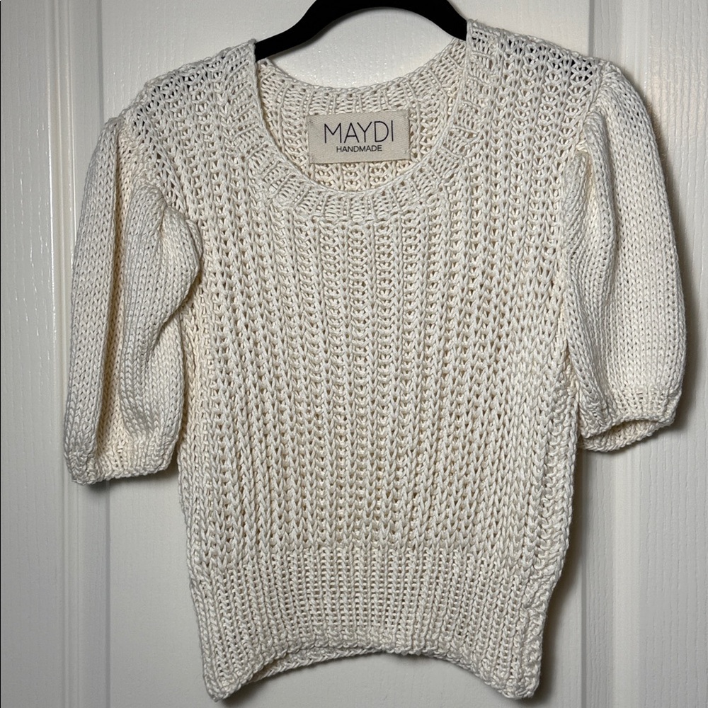 MAYDI Handmade open-knit short-sleeve sweater